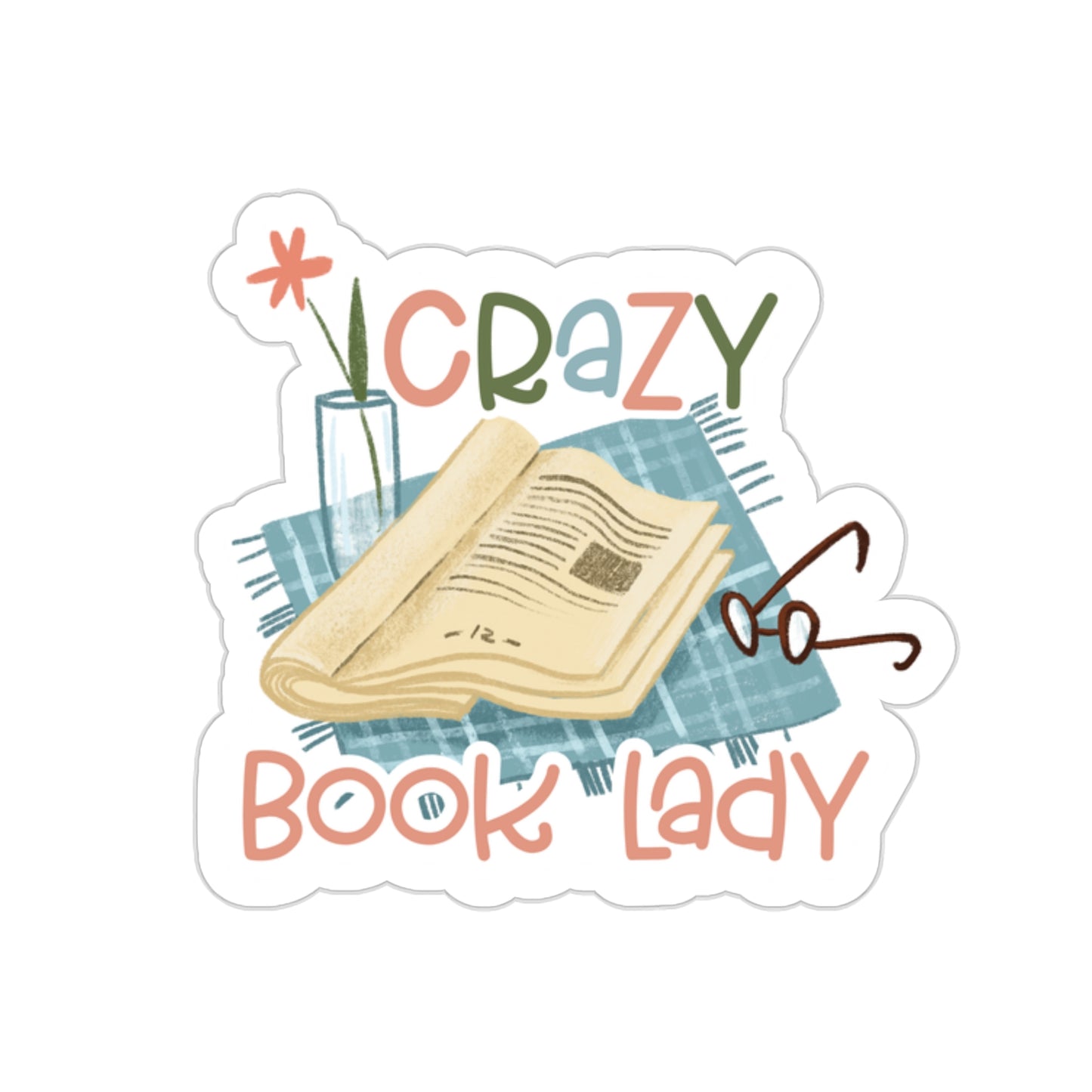 Crazy Book Lady Sticker