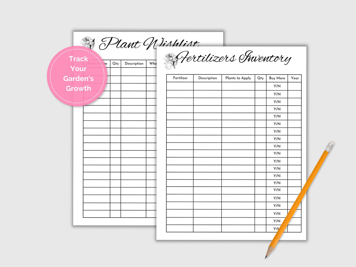 Vintage Rose Garden Planner | Vintage Floral Garden Printable Planner  | Gardening Journal | PDF Download