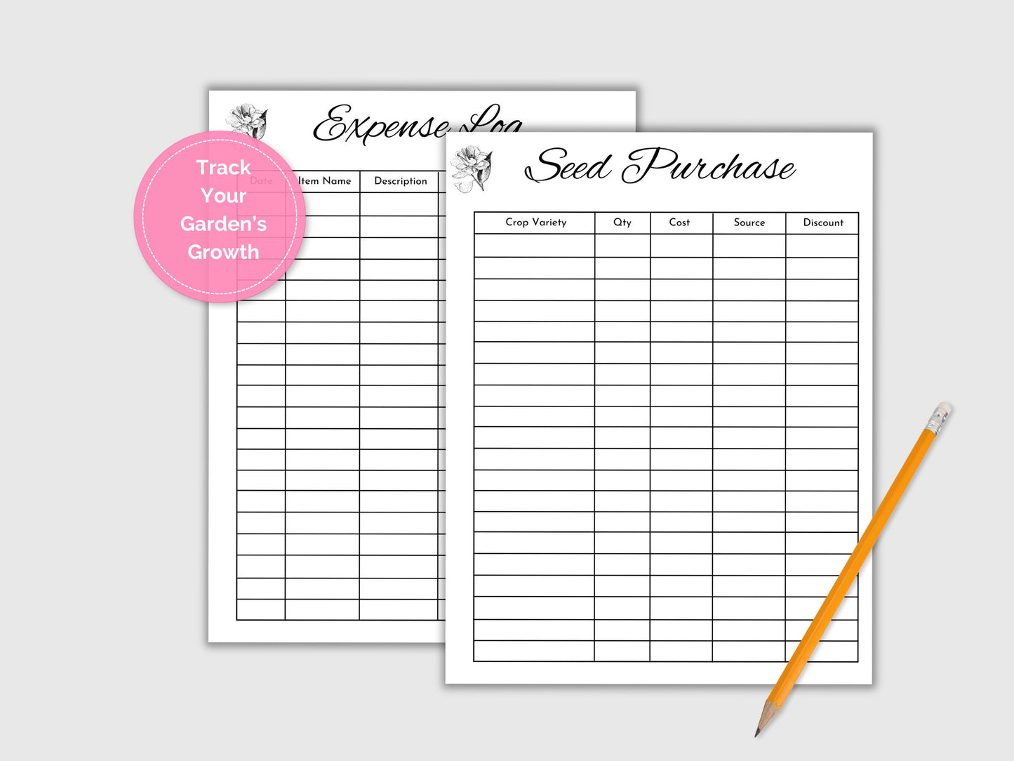 Vintage Rose Garden Planner | Vintage Floral Garden Printable Planner  | Gardening Journal | PDF Download