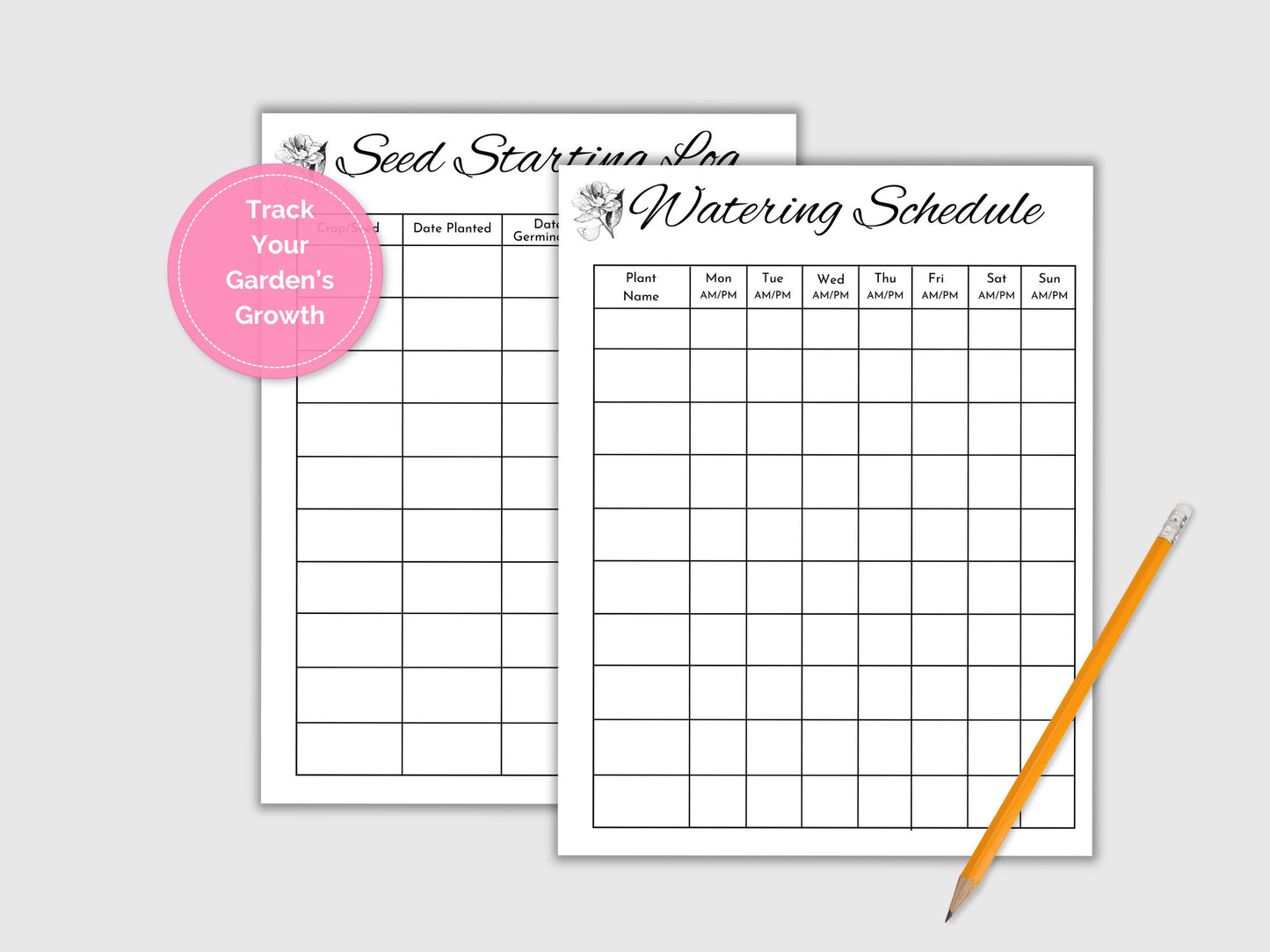 Vintage Rose Garden Planner | Vintage Floral Garden Printable Planner  | Gardening Journal | PDF Download